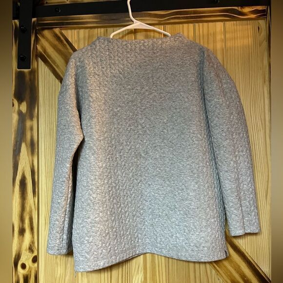 Talbots Quilted Mock Turtleneck Gray MP - Picture 1 of 8